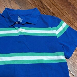 *CLEARANCE* GAP Blue and Green Striped Polo Shirt